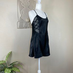 90s vintage Josie sexy black paneled boudoir lingerie sleep slip size S